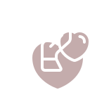 Cartoon icon of hands holding love heart