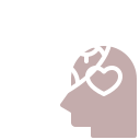 Cartoon icon of 3 people in love heart